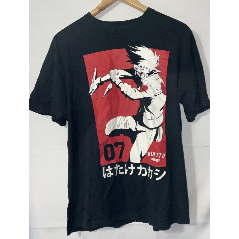 Naruto Shippuden Collection T-Shirt Sz XL 46/48 Black and Red Kakashi